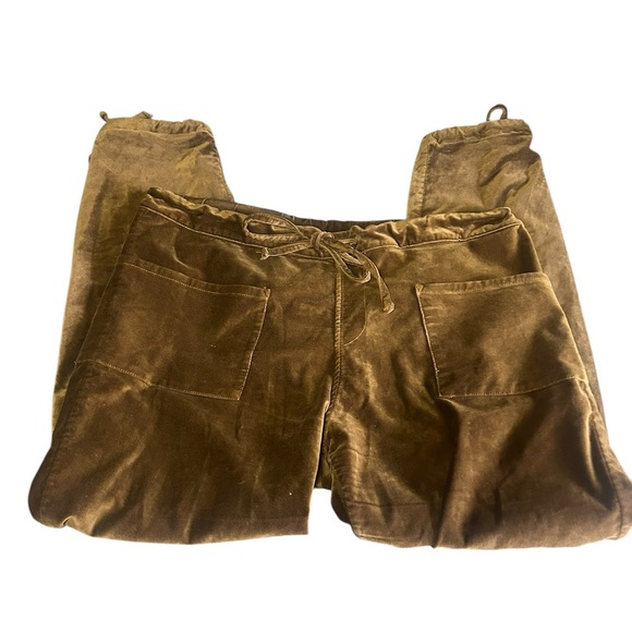 ZED Seattle Catch-All Drawstring Trousers in Gold Velvet Cotton Size XL - Picture 3 of 6